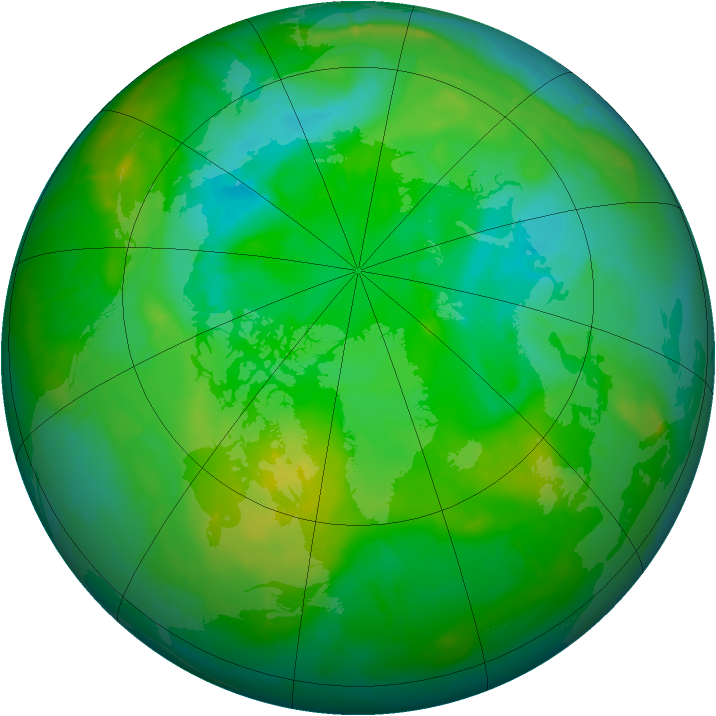Arctic ozone map for 31 July 2010